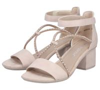 Sandalette RIEKER, Damen, Gr. 38, rosé, kupferfarben, Lederimitat, Schuhe Sandalette, Sommerschuh, Sandale, Blockabsatz, mit praktischem Klettverschluss, Topseller (87355833-38) rosé, kupferfarben