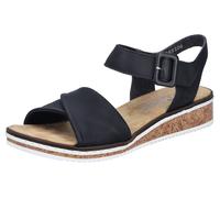 Rieker Damen Klassische Sandalen V3691, Frauen Sandalen,Sommerschuhe,Freizeitschuhe,offene Schuhe,Strandschuhe,schwarz (00),38 EU / 5 UK