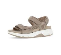 Sandalette ROLLINGSOFT, Damen, Gr. 37, beige, Nubukleder, Textil, Schuhe Sandalette, Keilabsatz, Riemchensandale mit typischer Laufsohle, G-Weite (=weit) (37609546-37) beige