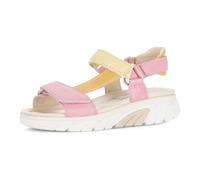 Sandalette ROLLINGSOFT, Damen, Gr. 38, rosa (pink, apricot, gelb), Nappaleder, Schuhe Sandalette, Keilabsatz, Riemchensandale im Trekking-Look, G-Weite (=weit) (16187418-38) pink, apricot, gelb