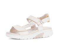 Sandalette ROLLINGSOFT, Damen, Gr. 42, beige (creme kombiniert), Glattleder, Schuhe Sandalette, Keilabsatz, Riemchensandale im Trekking-Look, G-Weite (=weit) (41593039-42) creme kombiniert