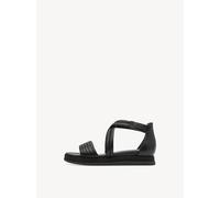 Riemchensandale TAMARIS "Tamaris Sandalen Leder", Damen, Gr. 36, schwarz, Leder, Schuhe Riemchensandale (58213501-36) schwarz