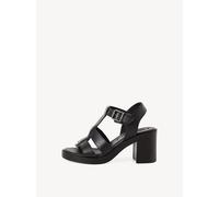 Sandalette TAMARIS, Damen, Gr. 37, schwarz, Glattleder, unifarben, Schuhe Sandalette, Blockabsatz, Partyschuh mit Touch-It-Ausstattung (60416234-37) schwarz
