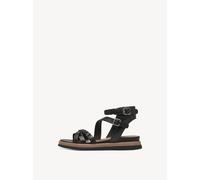 Tamaris Damen Sandalette mit Keilabsatz, schwarz, 38 EU