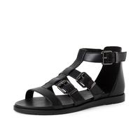 Sandalette TAMARIS, Damen, Gr. 37, schwarz, Leder, unifarben, Schuhe Sandalette, Riemchensandale, Schaftsandale mit geschlossener Ferse (71347121-37) schwarz