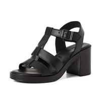 Sandalette TAMARIS, Damen, Gr. 38, schwarz, Glattleder, unifarben, Schuhe Sandalette, Blockabsatz, Partyschuh mit Touch-It-Ausstattung (60416234-38) schwarz