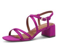 Sandalette TAMARIS, Damen, Gr. 39, pink (fuchsia), Textil, Veloursleder, unifarben, Schuhe Sandalette, Sommerschuh, Sandale, Blockabsatz, mit feinen Riemchen (70555758-39) fuchsia