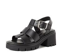 Sandalette TAMARIS, Damen, Gr. 39, schwarz, Glattleder, Schuhe Sandalette, Sommerschuh, Römersandale mit verstellbarem Riemchen (19251540-39) schwarz