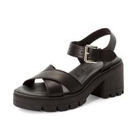 Sandalette TAMARIS, Damen, Gr. 40, schwarz, Glattleder, unifarben, Basic, Schuhe Sandalette, Riemchensandale, Sommerschuh mit Touch it-Ausstattung (63236401-40) schwarz