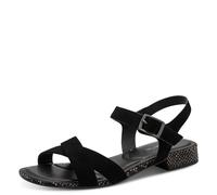 Sandalette TAMARIS, Damen, Gr. 41, schwarz, Leder, unifarben, Schuhe Sandalette, Blockabsatz, Sommerschuh, Riemchensandale mit Kreuzbandage (14342409-41) schwarz
