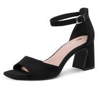 Sandalette TAMARIS, Damen, Gr. 41, schwarz, Textil, Basic, Schuhe Sandalette, Blockabsatz, Riemchensandale, Sommerschuh in veganer Verarbeitung (49722202-41) schwarz