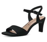 Sandalette TAMARIS, Damen, Gr. 41, schwarz, Textil, Veloursleder, Schuhe Sandalette, Trichterabsatz, Abendschuh mit verstellbarem Fesselriemchen (59031916-41) schwarz