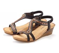 Sandalette VIVANCE "Sommerschuh, offener Schuh, Sandale, Keilsandalette", Damen, Gr. 37, schwarz, Obermaterial: 100% Synthetik. Decksohle: 100% Textilmaterial. Futter: 100% Lederimitat. Laufsohle: 100