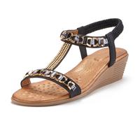 Sandalette VIVANCE Gr. 38, schwarz Damen Schuhe Riemchensandale Sandalette Sandaletten Sandale, Sommerschuh mit Keilabsatz und elastischen Riemchen (52561852-38)