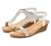 Sandalette VIVANCE "Sommerschuh", Damen, Gr. 39, weiß, Obermaterial: 100% Textilmaterial. Futter: 100% Lederimitat. Decksohle: 100% Textilmaterial. Laufsohle: 100% Synthetik, unifarben, feminin, Schuh