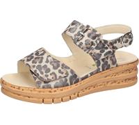 Sandalette WALDLÄUFER "K-Arlene", Damen, Gr. 4,5 (37,5), bunt (leo), Nubukleder, Schuhe Sandalette, Sommerschuh, Klettsandale in Extraweite K für den kräftigen Fuß (61356815-4,5) leo