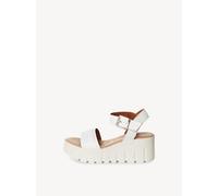 Tamaris Damen Heeled Sandals Leder, weiß, 41 EU