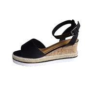 Sandaletten Damen Mit Absatz - Sandalen Damen Sommer - Keilsandalen Damen Espadrille Sandale Wedge Plateau Sommerschuhe Offene Zehen Keilsandaletten Slingback Riemensandale Strandsandalen Gr.37-43