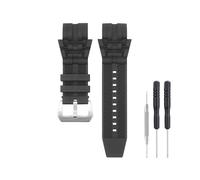 SANDEIN 26 mm Uhrenarmband, kompatibel mit Invicta, weiches Silikon-Gummi-Ersatzarmband für Invicta Reserve Jason Taylor Bolt Zeus Uhrenarmbänder (schwarz + silberfarbene Schnalle)