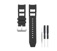 SANDEIN 26 mm Uhrenarmband kompatibel mit Invicta, weiches Silikon-Gummi-Ersatzarmband für Invicta Russian Diver Uhrenarmbänder (schwarz + silberfarbene Schnalle)