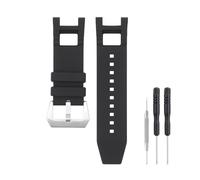 SANDEIN 28 mm Uhrenarmband, kompatibel mit Invicta, weiches Silikon-Gummi-Ersatzarmband für Invicta Subaqua Noma III Uhrenarmbänder (schwarz + silberfarbene Schnalle)