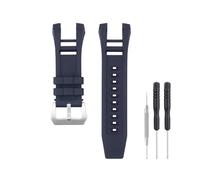 SANDEIN 32,5 mm Uhrenarmband, kompatibel mit Invicta, weiches Silikon-Gummi-Ersatzarmband für Invicta Subaqua Noma IV Uhrenarmbänder (Blau + silberfarbene Schnalle)