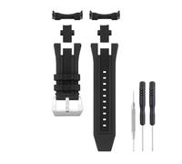 SANDEIN 33 mm Uhrenarmband, kompatibel mit Invicta, weiches Silikon-Gummi-Ersatzarmband für Invicta Subaqua Noma V Noma 5 Uhrenarmbänder (schwarz + silberfarbene Schnalle)