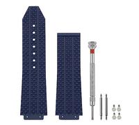 SANDEIN Uhrenarmband Hublot Big Bang 25 mm, schwarzes Silikon mit blauen Partikeln