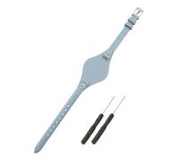 SANDEIN Uhrenarmband, kompatibel mit Fossil, 8 mm, weiches Leder, Ersatzarmband für Fossil ES3077, ES3148, ES3262 und ES4119, ES4176 Serie, Aquablau + silberfarbene Schnalle)