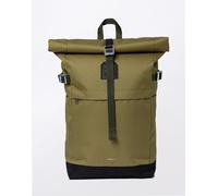 Sandqvist Icon Rolltop Backpack M Olive drab with black leather