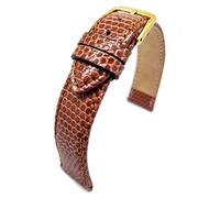 Sandtuhr Uhrenarmband echt Eidechse 18mm Cognac braun Made in Germany