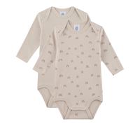Sanetta Baby-Body Langarm Regenbogen - Bio-Baumwolle, Unisex - 2er-Set, Beige Größe 74