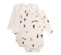 Sanetta 2er-Pack Bodys langarm Wald 68 natur/bunt