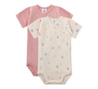 Sanetta 2er-Pack Wickelbody kurzarm Punkte 56 beige/rosa