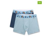Sanetta Jungen-Hipshorts (Doppelpack) blau Traktor | Hochwertige und nachhaltige Unterhose für Jungen aus Baumwoll-Mix.