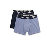 Sanetta Jungen-Unterhose Blau | Hochwertige und nachhaltige einfarbige Shorts aus Baumwoll-Mix mit Webbund | 2er Set