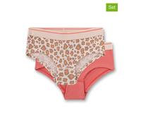 Sanetta Mädchen-Unterhose Cutbrief 349296 Doppelpack Baumwolle Leo-Print Rosa (SilverPeony) Gr. 164