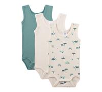 Sanetta 3er-Pack Bodys ohne Arm Safari 92 natur/grün