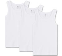 Sanetta 3er Pack Jungen Unterhemd Shirt ohne Arm Tank Top Basic - Weiß / Größe: 140 (8-9 Years)