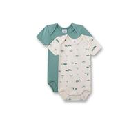Sanetta Baby-Body (Doppelpack) grün & beige Tiere | Hochwertiger und nachhaltiger Body für Jungen aus 100% Bio-Baumwolle.