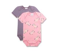 Sanetta Baby-Body kurzarm (Doppelpack) rosa & lila Esel | Hochwertiger und nachhaltiger Body für Mädchen aus Bio-Baumwolle.