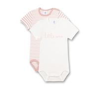 Sanetta Baby-Body kurzarm (Doppelpack) weiß und rosa Ringel | Hochwertiger und nachhaltiger Body für Mädchen aus Bio-Baumwolle. Inhalt: 2er Set Baby Body