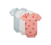 Sanetta Baby-Body kurzarm (Dreierpack) orange & blau Kugelfisch | Hochwertiger und nachhaltiger Body für Mädchen aus Bio-Baumwolle. Inhalt: 3er Set Baby Body