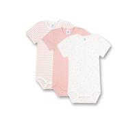 Sanetta Baby-Body kurzarm (Dreierpack) rosa & weiß Ringel, Dots | Hochwertiger und nachhaltiger Body für Mädchen aus Bio-Baumwolle. Inhalt: 3er Set Baby Body