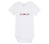 Sanetta Baby Body, Kurzarm, Strampler mit Aufdruck "Ich mag Opa" Weiß / 80 80 Weiß