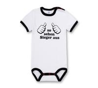 Sanetta Baby Body, Kurzarm, Strampler mit Aufdruck So sehen Sieger aus" - Weiß / Größe: 86 (12 Months)"
