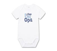 Sanetta Baby-Body kurzarm weiß I love my Opa | Hochwertiger und nachhaltiger Body für Jungen aus Bio-Baumwolle. Baby Body