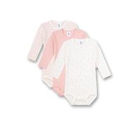 Sanetta Baby-Body langarm (Dreierpack) rosa & weiß Ringel, Dots | Hochwertiger und nachhaltiger Body für Mädchen aus Bio-Baumwolle. Inhalt: 3er Set Baby Body
