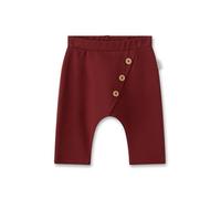Sanetta Baby-Hose Rot | Praktische und Bequeme Unisex Sweathose aus Bio-Baumwolle. Hose mit elastischem Bund und dekorativer schräger Knopfleiste | Baby Bekleidung