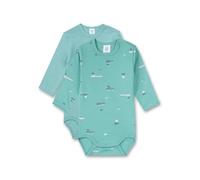 Sanetta Baby-Jungen 324437 Body Langarm Doppelpack, Green Aqua, 74